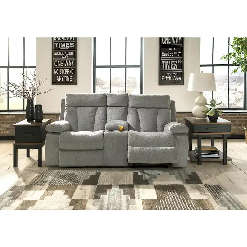 Reclining Loveseat with Console - Fog
