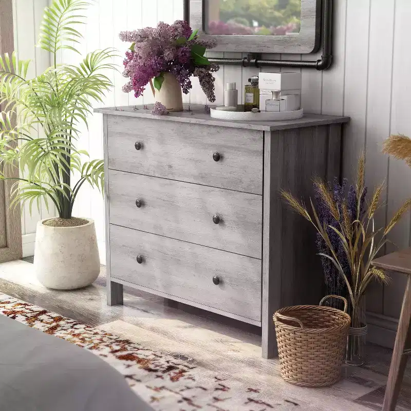 3-Drawer Dresser with Metal Glides and Anti-Tip Hardware – 29.13