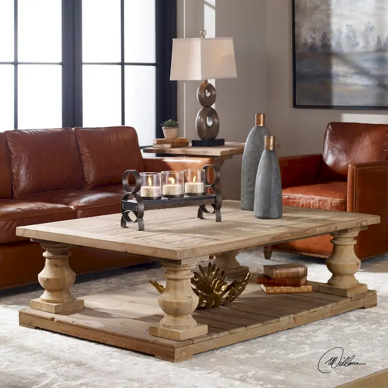 Uttermost Stratford Distressed Patina Rustic Cocktail Table