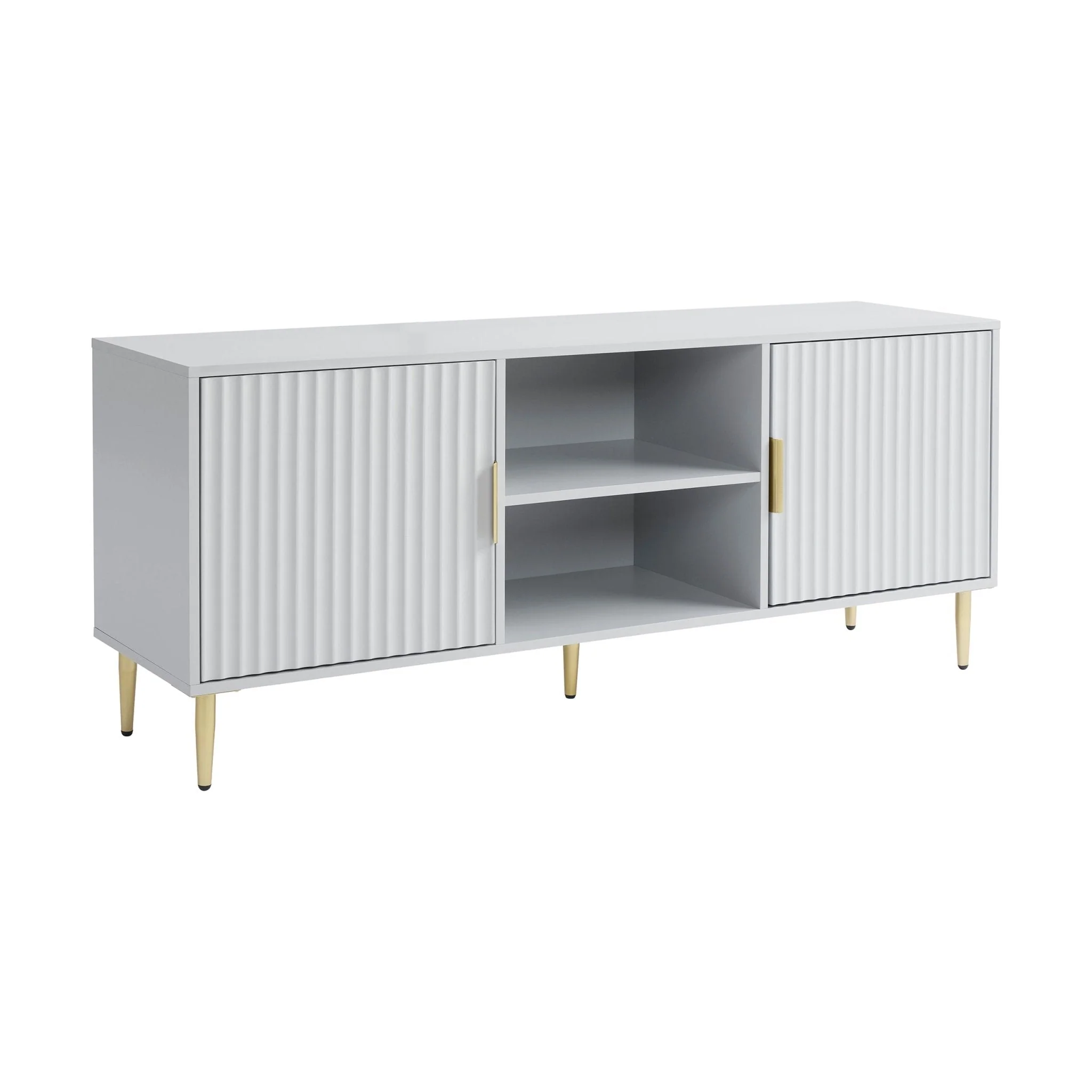 Modern Grey Painted TV Unit with Gold Accents for TVs up to 65 Inch for Living Room