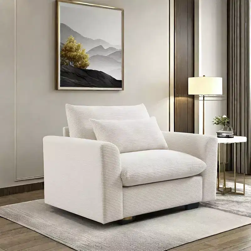 Christopher Knight Home Corduroy 33.8 Deep Seat Single Sofa Accent Chair with Waist Pillow