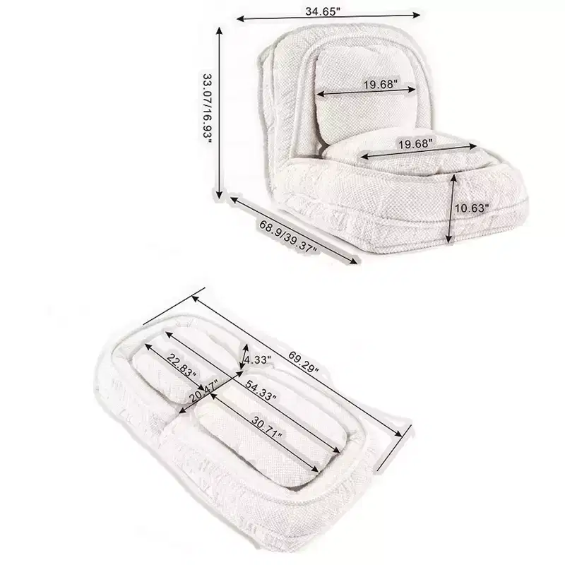 Multi-Position Adjustable Floor Sofa Lounger, Chaise for Sitting & Sleeping, Space Saving Living Room or Bedroom Furniture