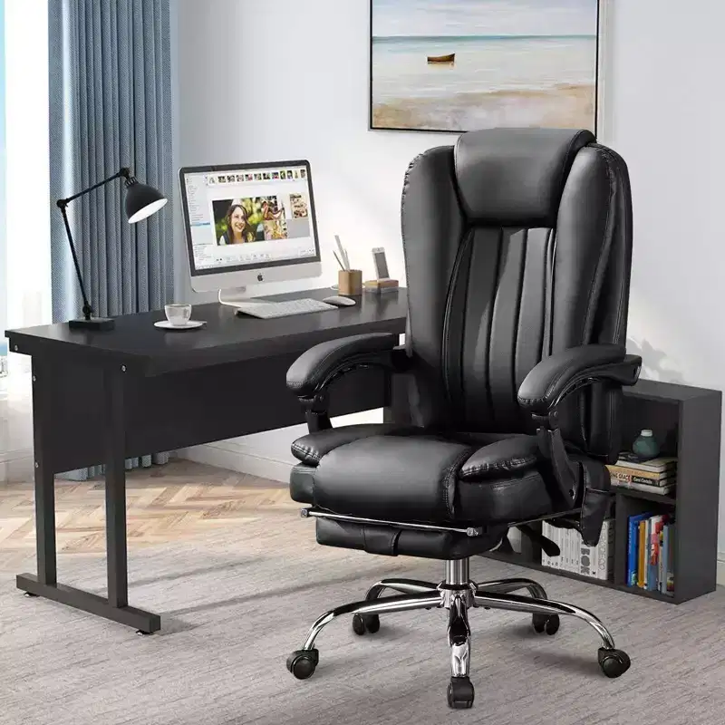 TUYOHW Massage Chair Boss Chair for Office,360 Swivel Ergonomics Office Chair with Footrest,Recliner Computer Chair with Adjustable Height,Black