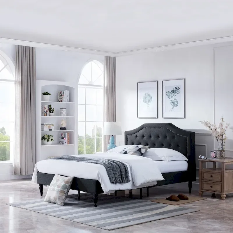 Elinor Upholstered Queen Platform Bed by Christopher Knight Home
