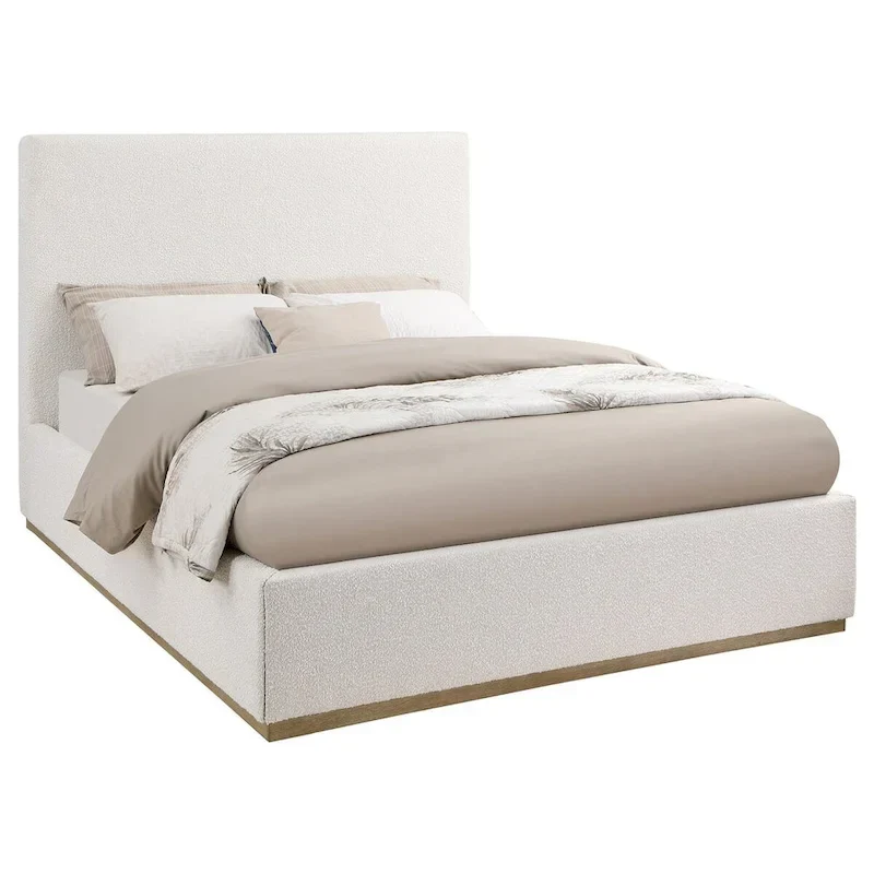 Poplar & Plywood Upholstered King Platform Bed 89