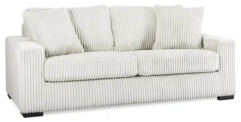 87 Light Grey Fabric Sofa with Track Arms and Reversible Seat and Back Cushions