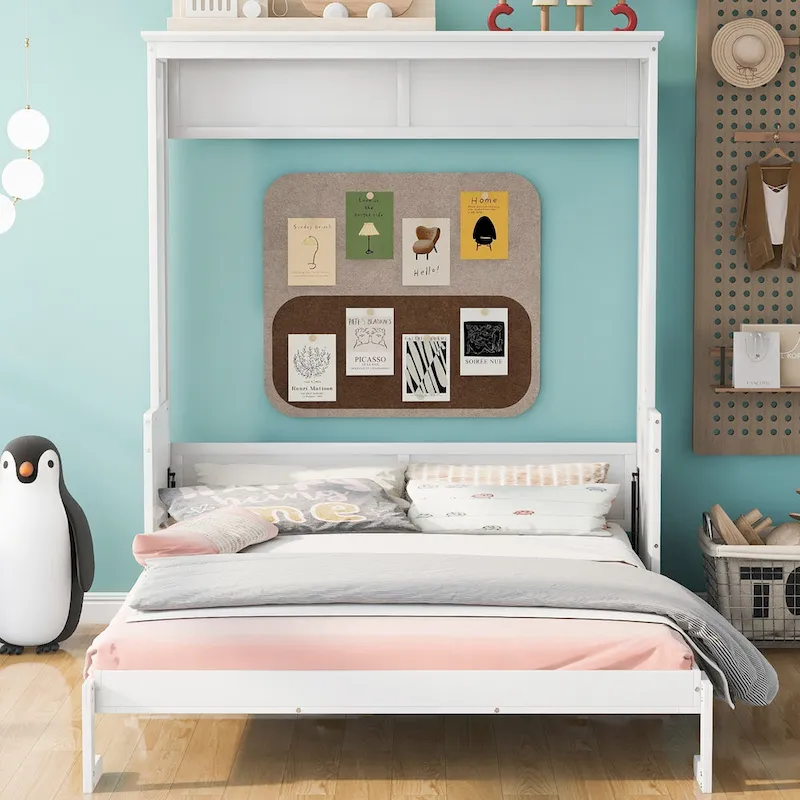 Nestfair Queen Size Murphy Bed with Shelf