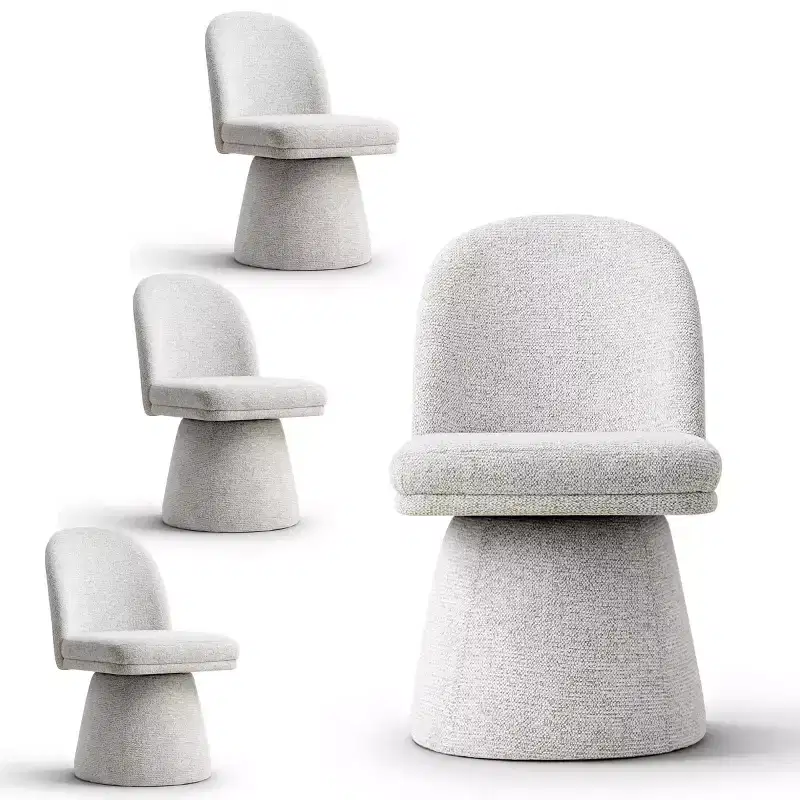 Set of 4 Modern 360 Swivel Armless Dining Chairs with Pedestal-style Base, Elegant Accent Chairs for Kitchen, Dining, or Office-Panipeachy