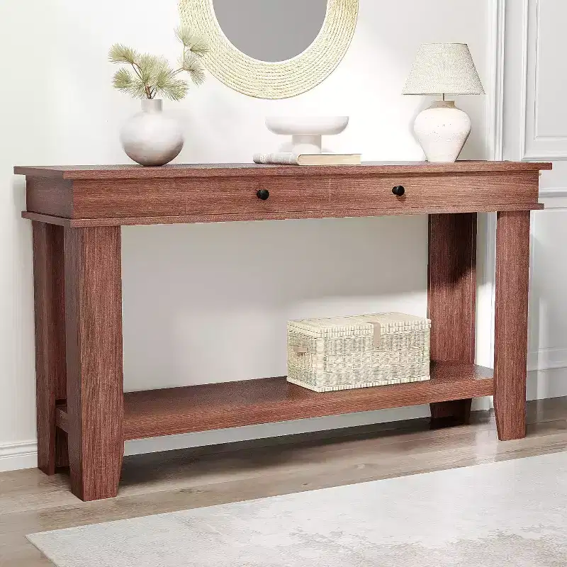 54 Console Table for Entryway - Farmhouse Entryway Table with Storage and Drawers, Small Entry Tables for Hallway Behind Couch Table Sofa Table