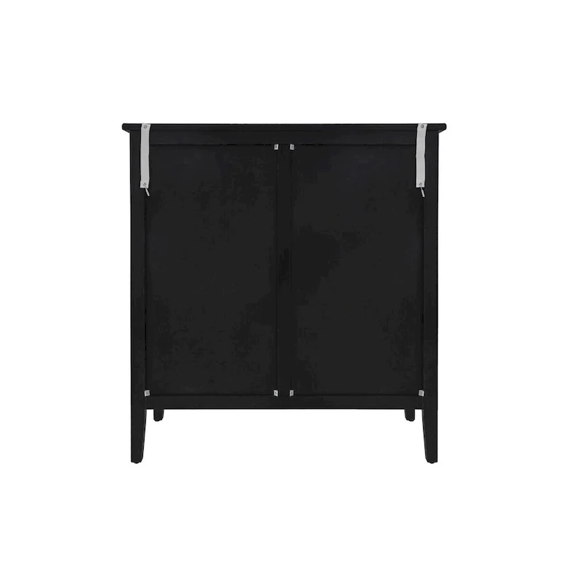 Hollow-Carved 3-Drawers Nightstand with Metal Handles