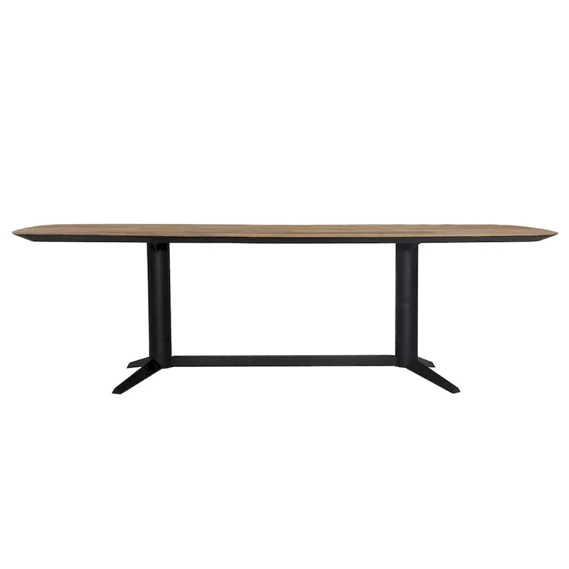102 Wide Teak Dining Table, Black