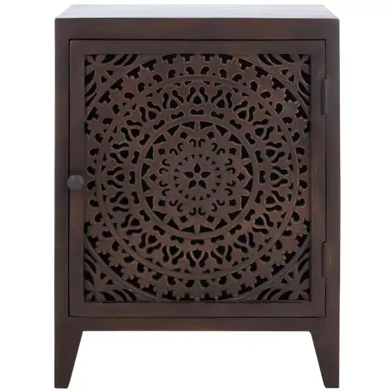 Thea 1 Door Carved Nightstand - NST5300 - Safavieh