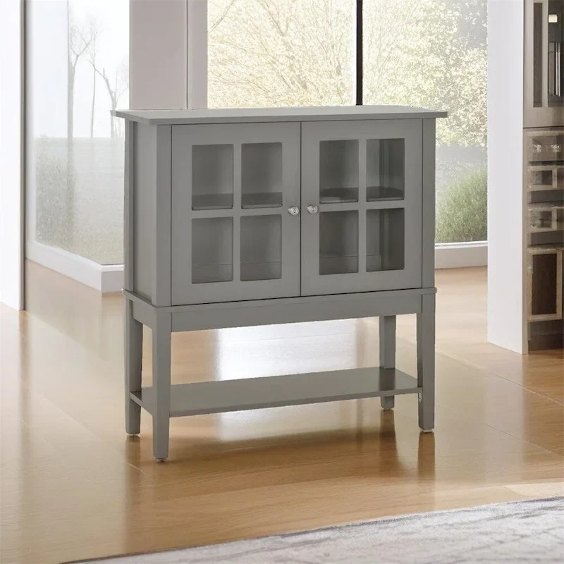 Buffet Cabinet with Adjustable Inner Shelving and Glass Doors