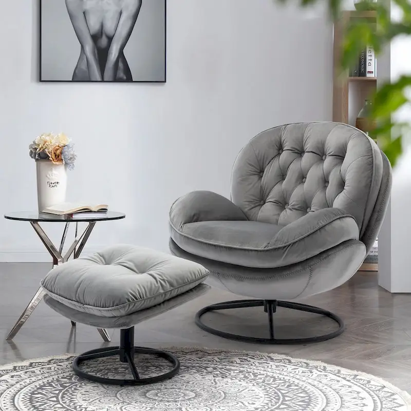 Accent chair TV Chair Living room Chair with Ottoman