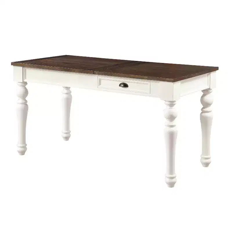 Lift Top Desk Ivory/Mocha, Farmhouse Style, Adjustable Height with Drawer